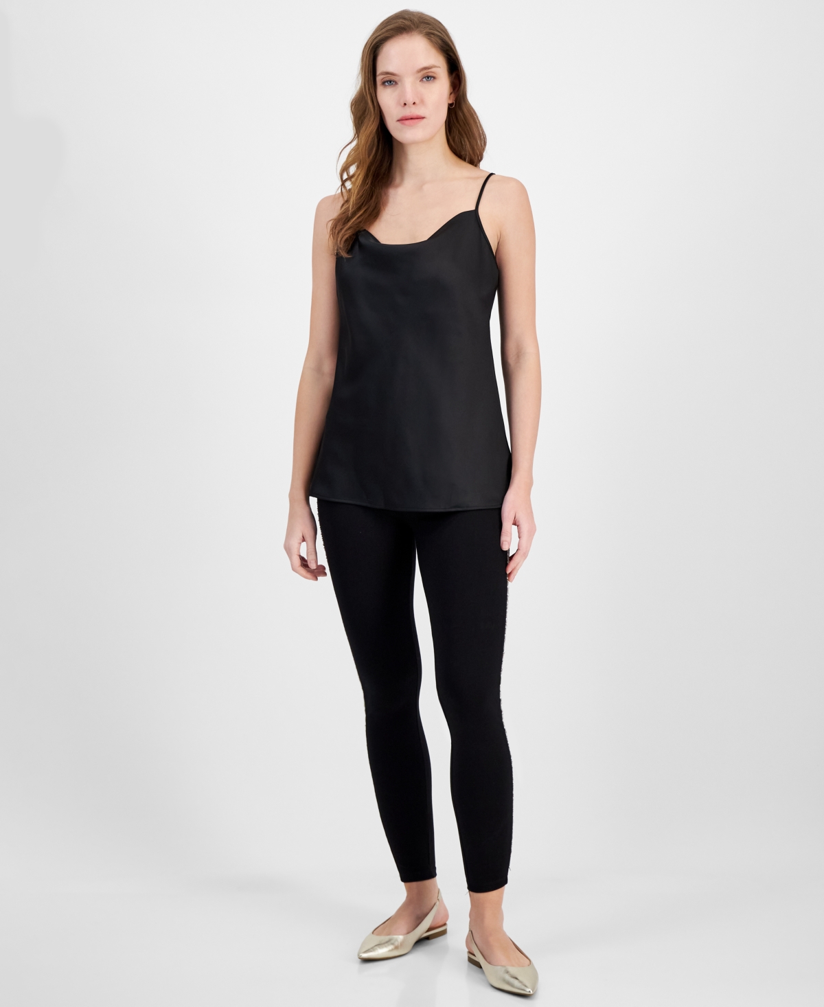 Women's Rhinestone Fitted Pull-On Leggings - Black