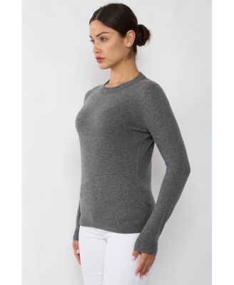 Women's 100% Pure Cashmere Long Sleeve Crew Neck Pullover Sweater