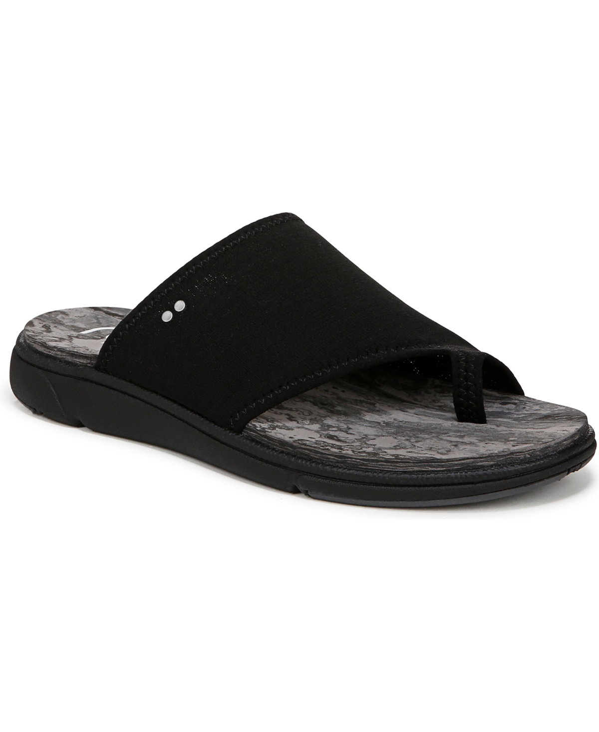 Ryka Margo Slide Womens Knit Comfort Insole Slide Sandals In Black Mesh Fabric