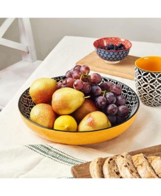 11.5" Large Ceramic Serving Bowls, 2.9 Qt Turkey Plate for Home Kitchen Decor