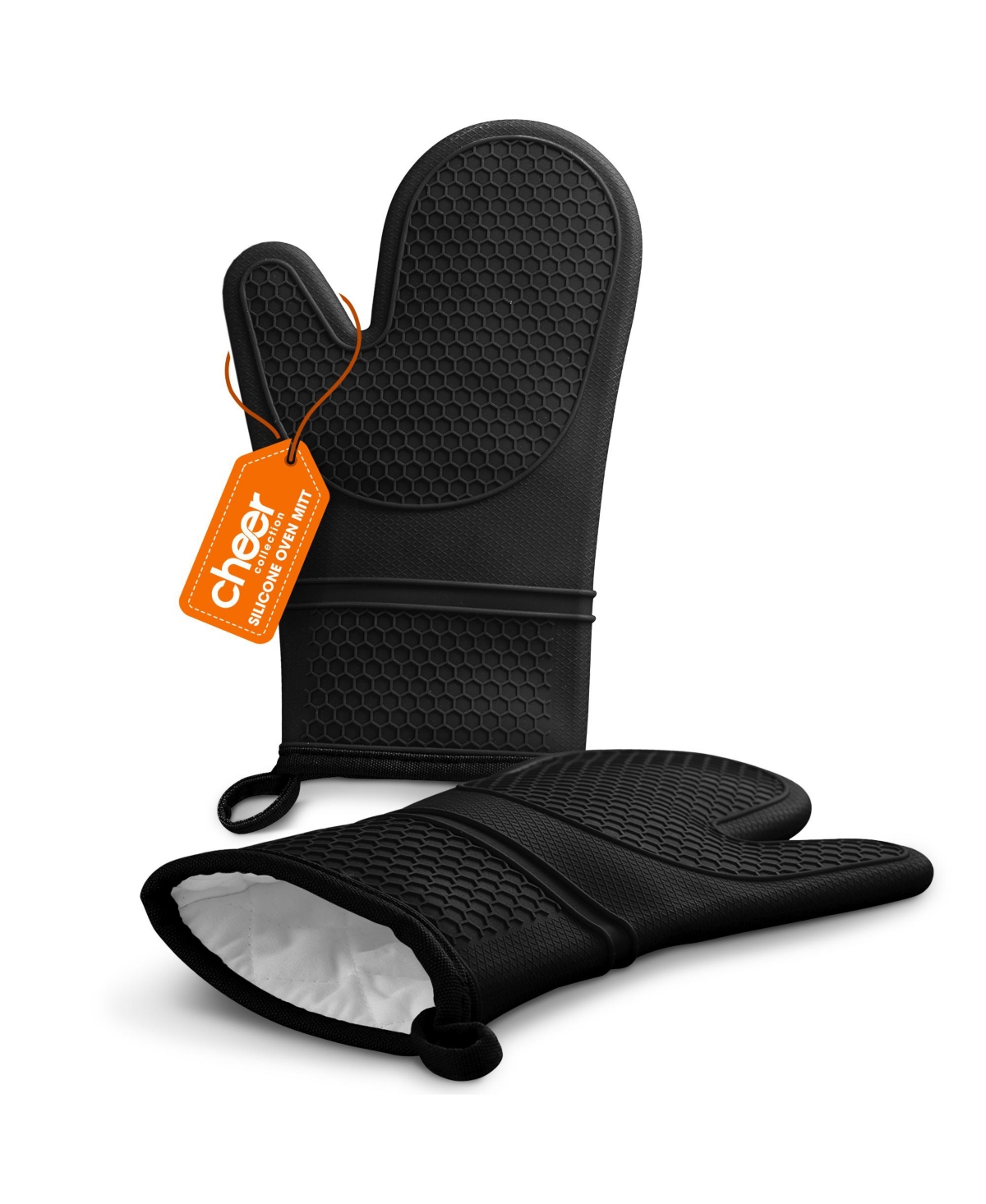 Set of 2 Premium Silicone Oven Mitts - Grey