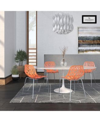 Modern Asbury Dining Chair w/ Chromed Legs, Set of 4