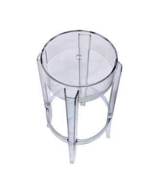 Averill Plastic Barstool with Clear Acrylic Seat and Legs, Set of 2