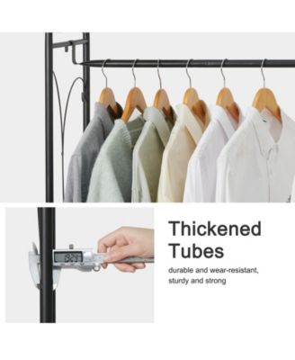 Metal Clothes Rack: Garment Hanging Storage Shelf Shoes Stand for Bedroom Living Room