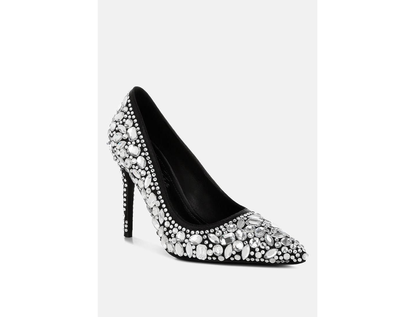 Женские туфли London Rag Iceout Diamante & Rhinestone Embellishments Pumps, цвет: Чёрный — фото 2