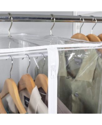 Garment Bag - Hanging Closet Organizer 42" - Zippered Cover with Rod