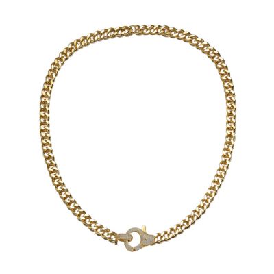Stylish White Gold Plated Curb Link Chain Necklace