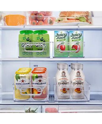 4 Pack Medium Stackable Clear Storage Bins with Handles