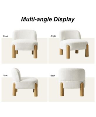 Vanessa Modern Armchair with Solid Wood Legs and Adjustable Foot