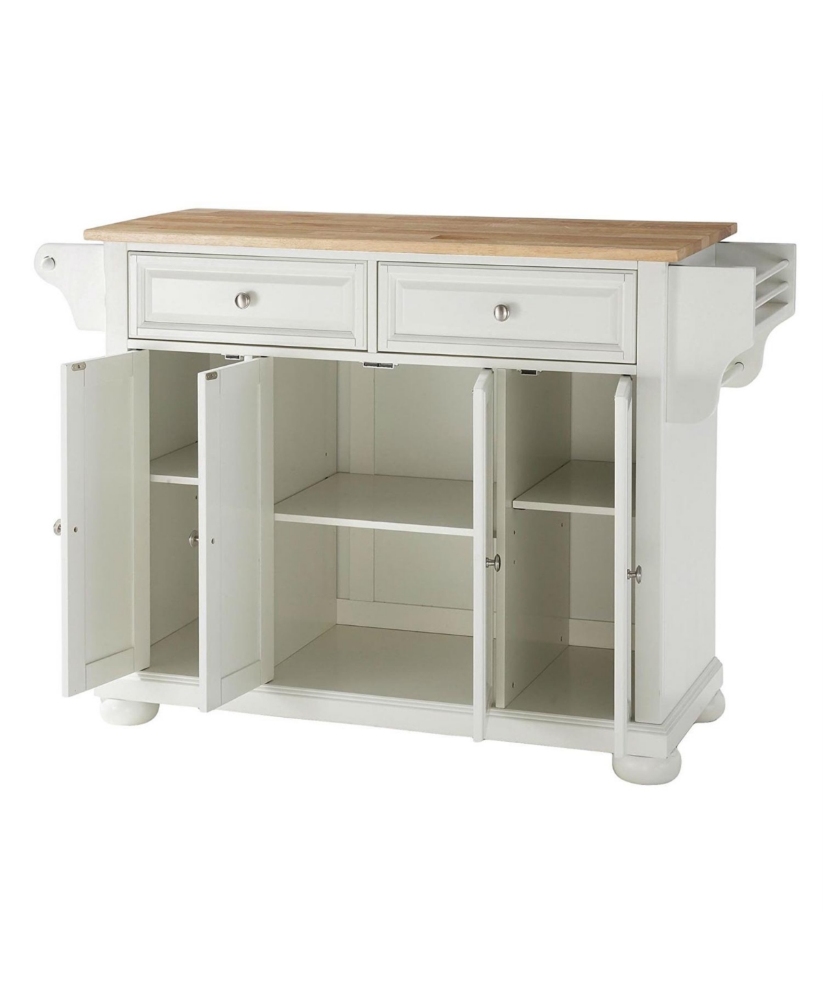 Slickblue Kitchen Island Storage Cabinet with Durable Solid Wood Top for Extra Counter Space