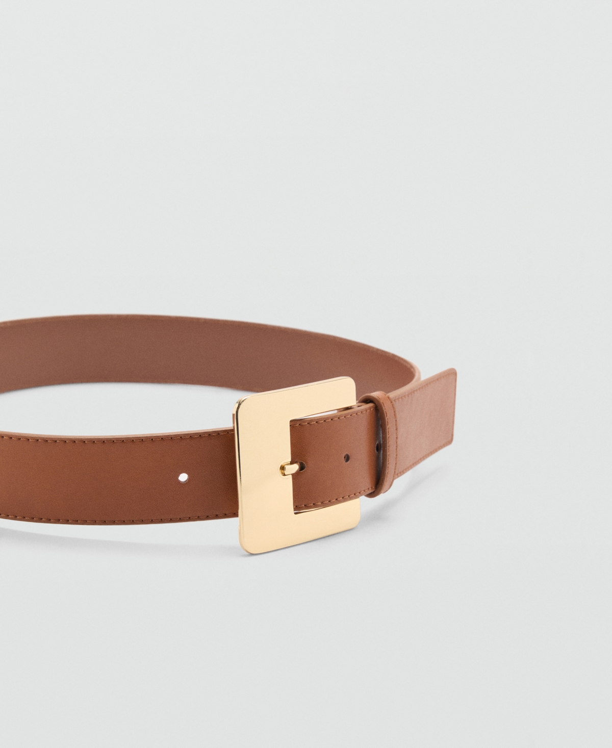 Mango Women's Maxi Buckle Leather Belt