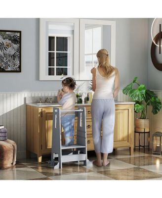 Toddler Tower w/ Safety Rail, Handlbar, for Bathroom, Kitchen