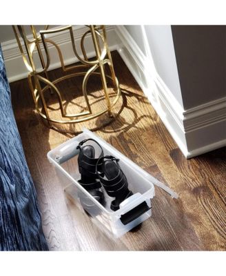 7.5 Qt Clear Storage Organizing Container Bin with Latching Lids, (5 Pack)