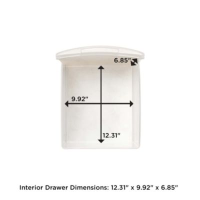 Plastic 3 Drawer Medium Storage Container Tower, Blue Drawers/White Frame