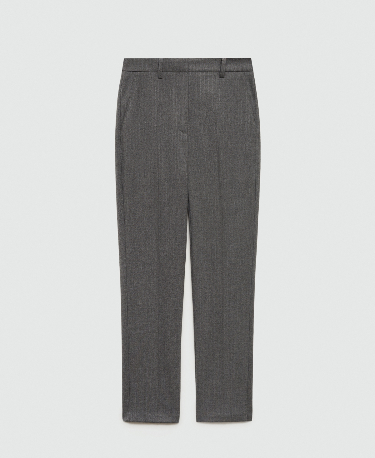 Mango Flat Front Skinny Pants In Gray