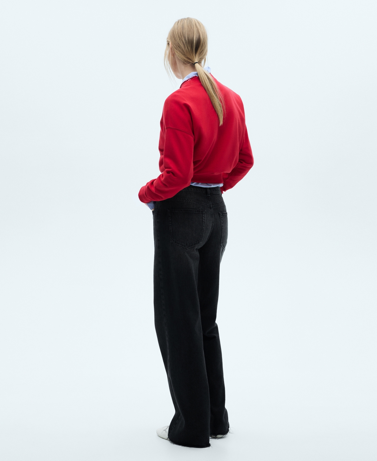 Mango Women's Danila Medium-Rise Wide leg Jeans