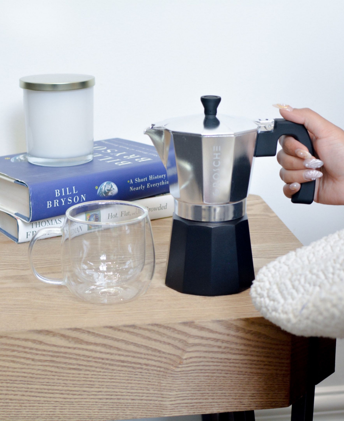 GROSCHE MILANO TUXEDO STOVETOP 6 CUP ESPRESSO MAKER MOKA POT