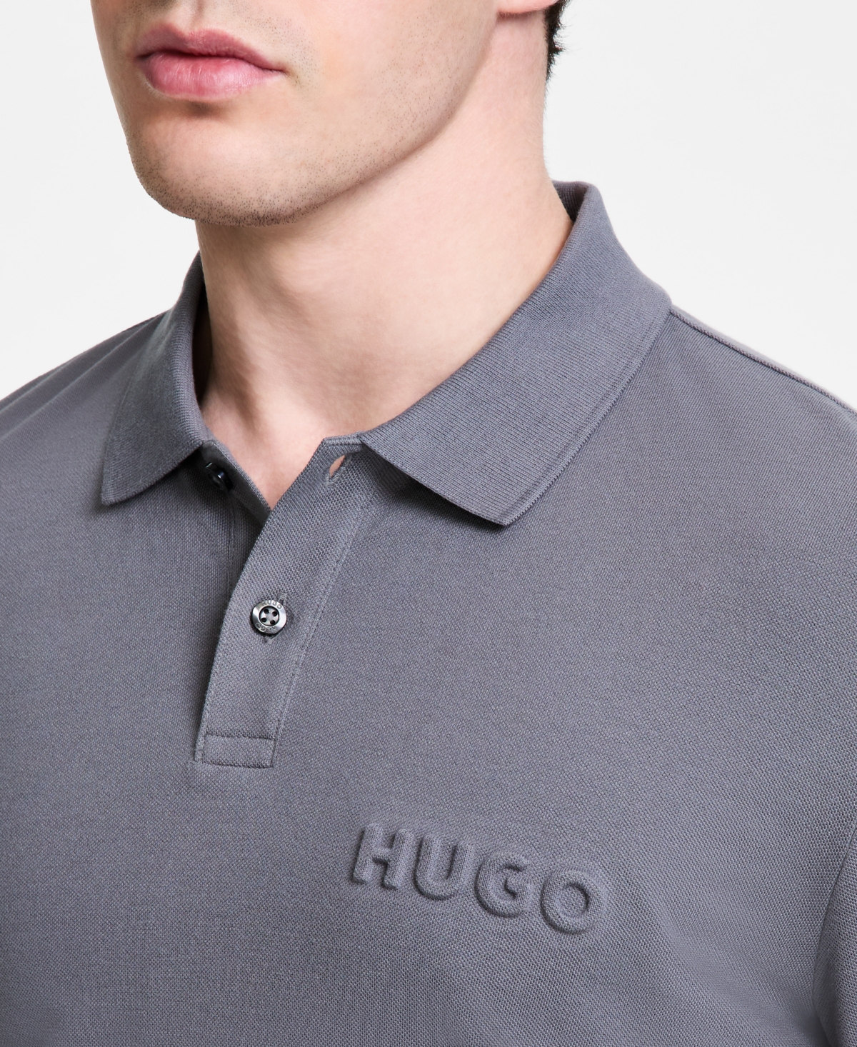 Hugo Boss Hugo By  Men's Regular-fit Dalunos Logo Polo Shirt In Grey
