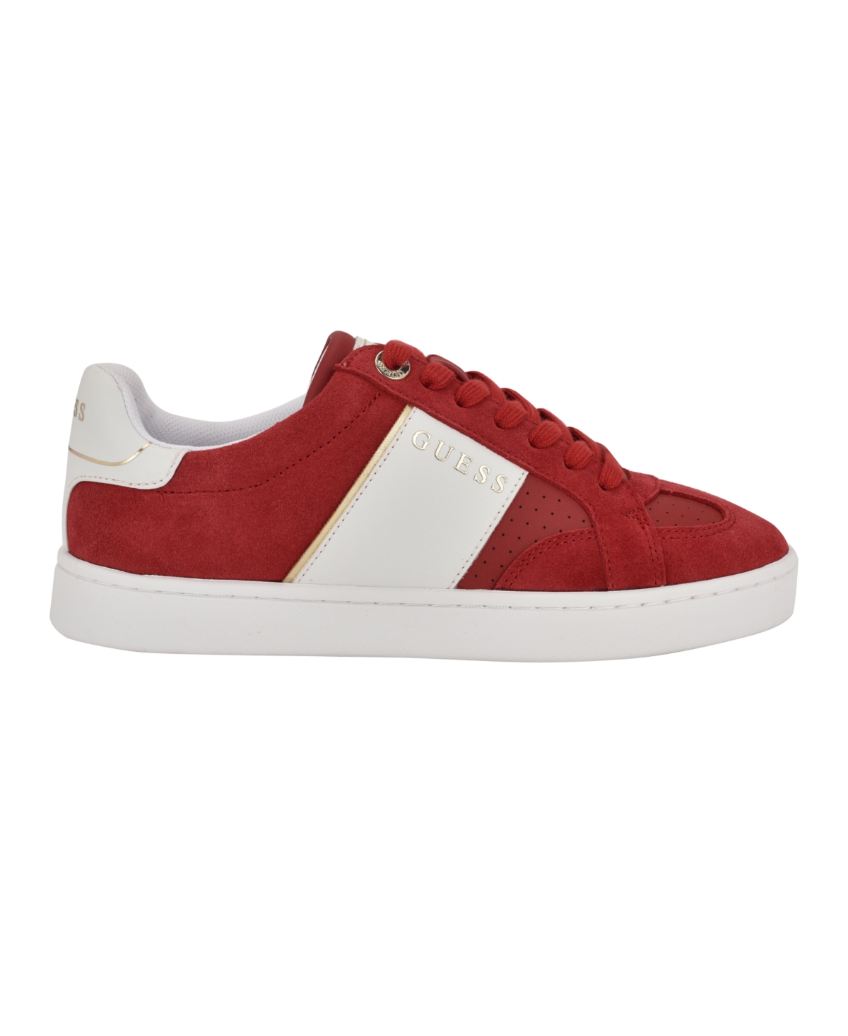 Guess Women's Jrone Lace-up Low Profile Court Sneakers In Red