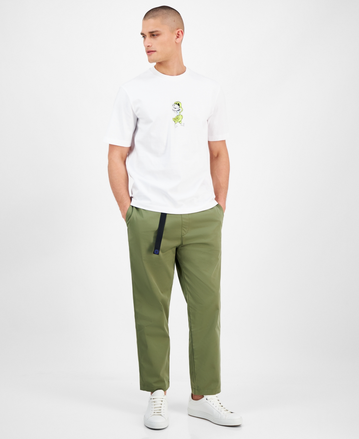 Hugo Boss Hugo By  Men's Cotton Logo Graphic T-shirt In White