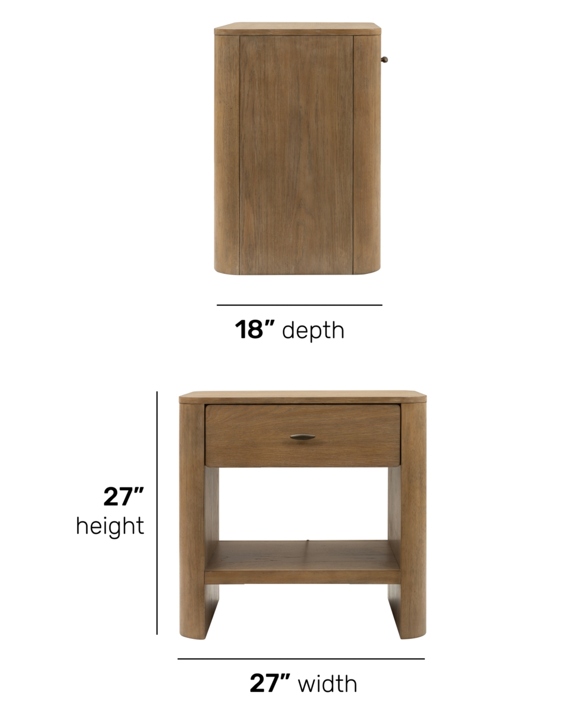 Macy's Nordic Open Nightstand In Brown