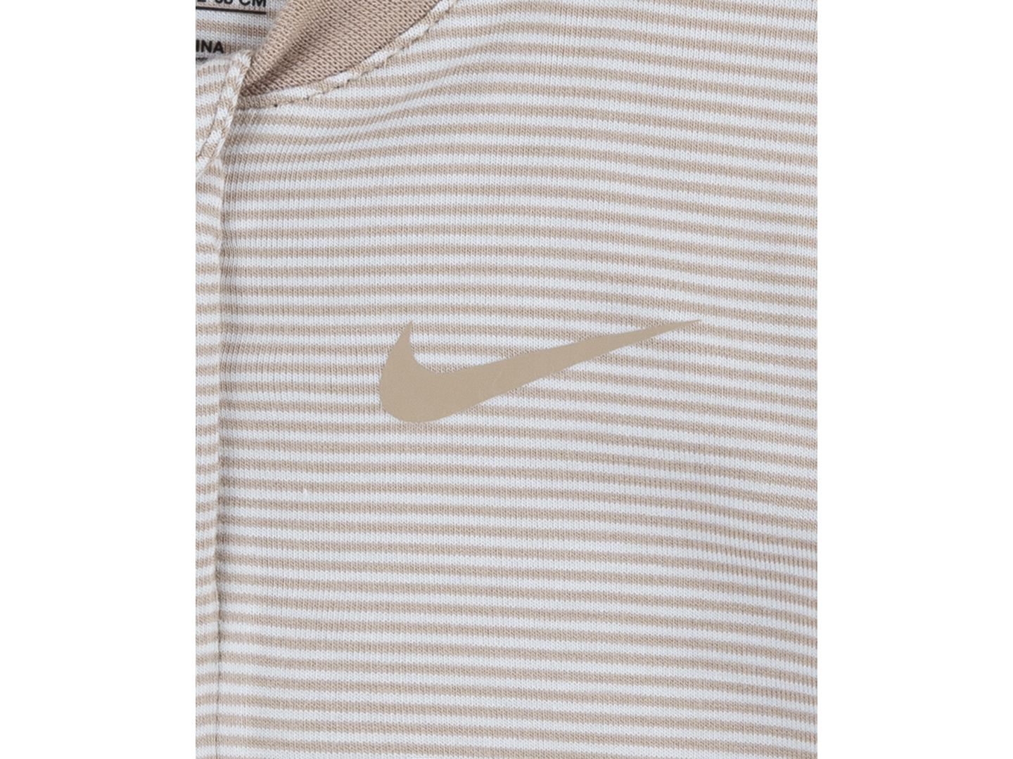 Детский полосатый комбинезон Nike из вискозы с закрытыми ножками, цвет: Бежевый — фото 4