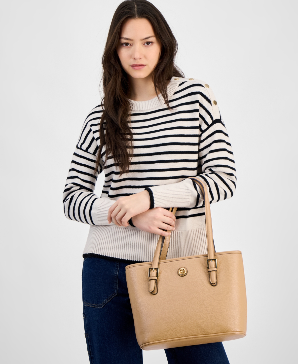 Macy's Pebble Tulip Large Tote, Exclusively At  In Brown