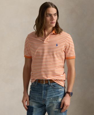 Men's Classic-Fit Striped Mesh Polo Shirt