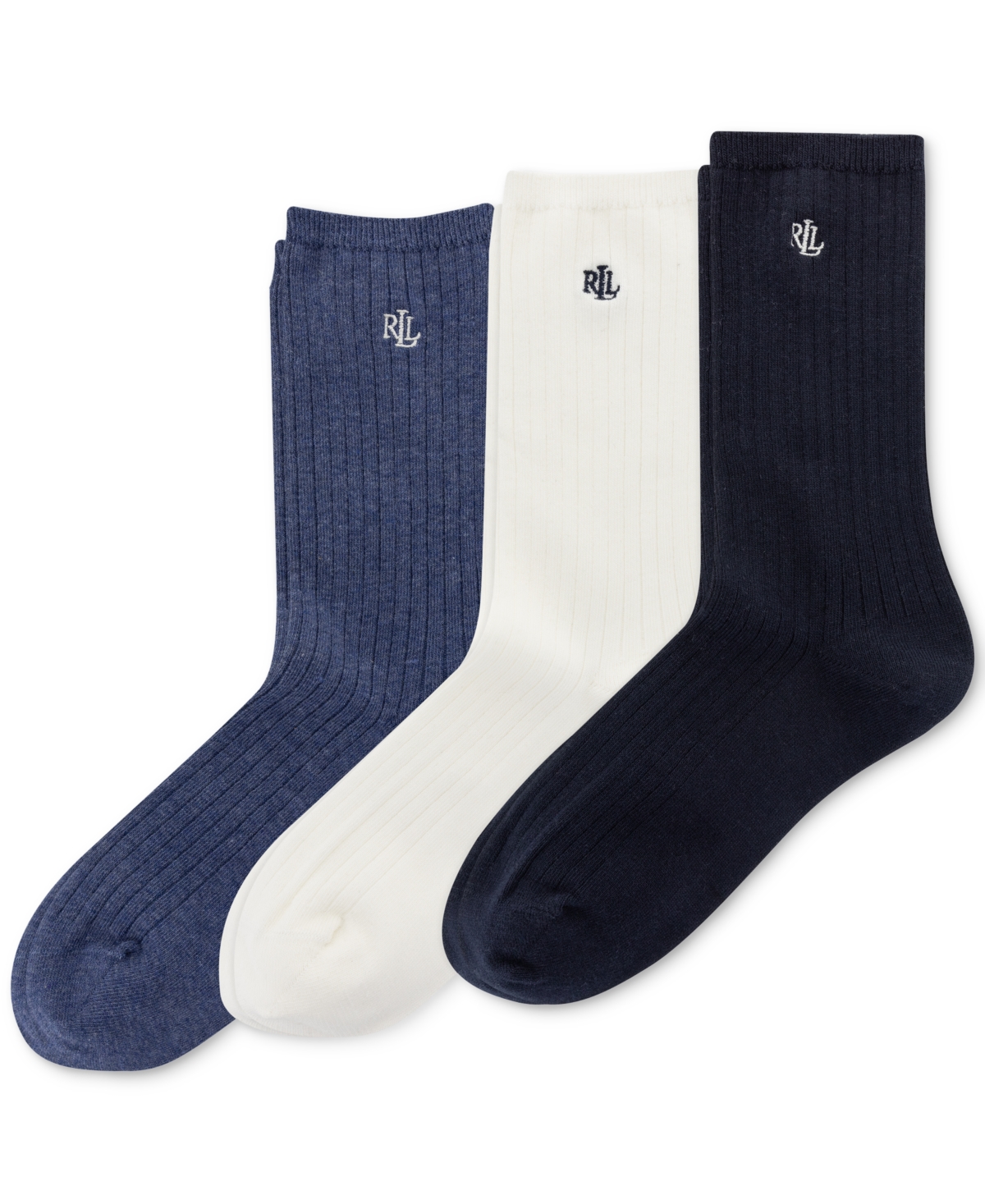 RALPH LAUREN WOMEN'S 3-PK. CLASSIC RIB TROUSER SOCKS 