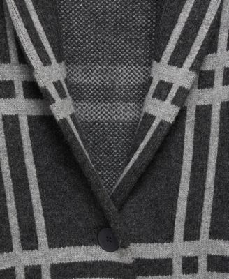 Women's Checked Knitted Coat