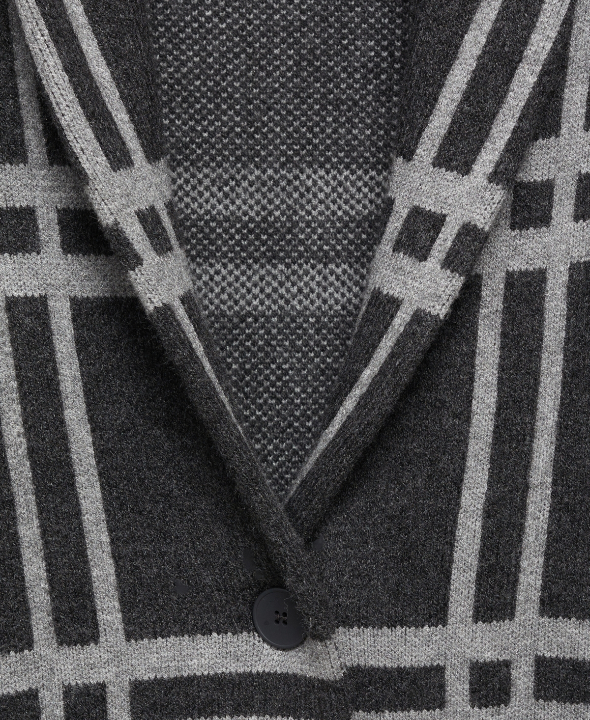 Mango Women's Checked Knitted Coat In Charcoal