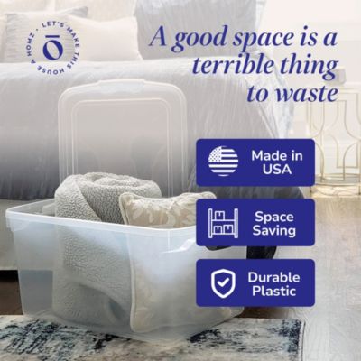 66 Qt Clear Storage Organizing Container Bin with Latching Lids, (2 Pack