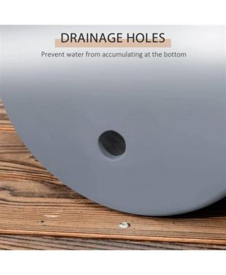 Set of 3 Stackable Round Outdoor Flower Pot Planters with Drainage Holes