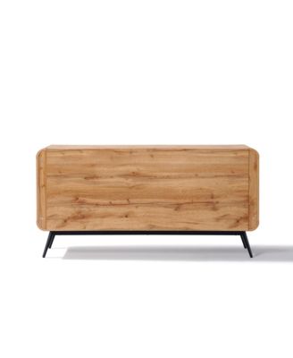 4-Door with Soft Close 63-Inch Wide Sideboard Server Cabinet with Black Metal Legs