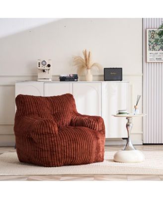 Soft Corduroy Bean Bag Chair with Memory Foam Filling for Living Room