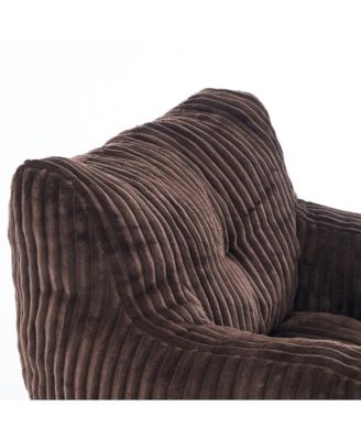 Soft Corduroy Bean Bag Chair with Memory Foam Filling for Living Room