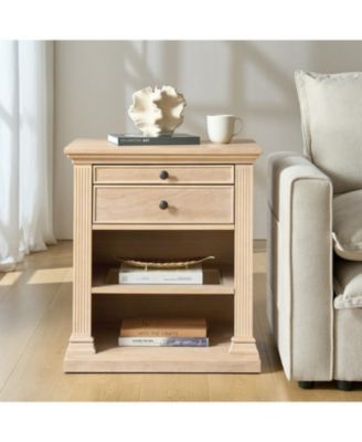 Mulo Traditional Nightstand with Three Ports and Adjustable Shelf