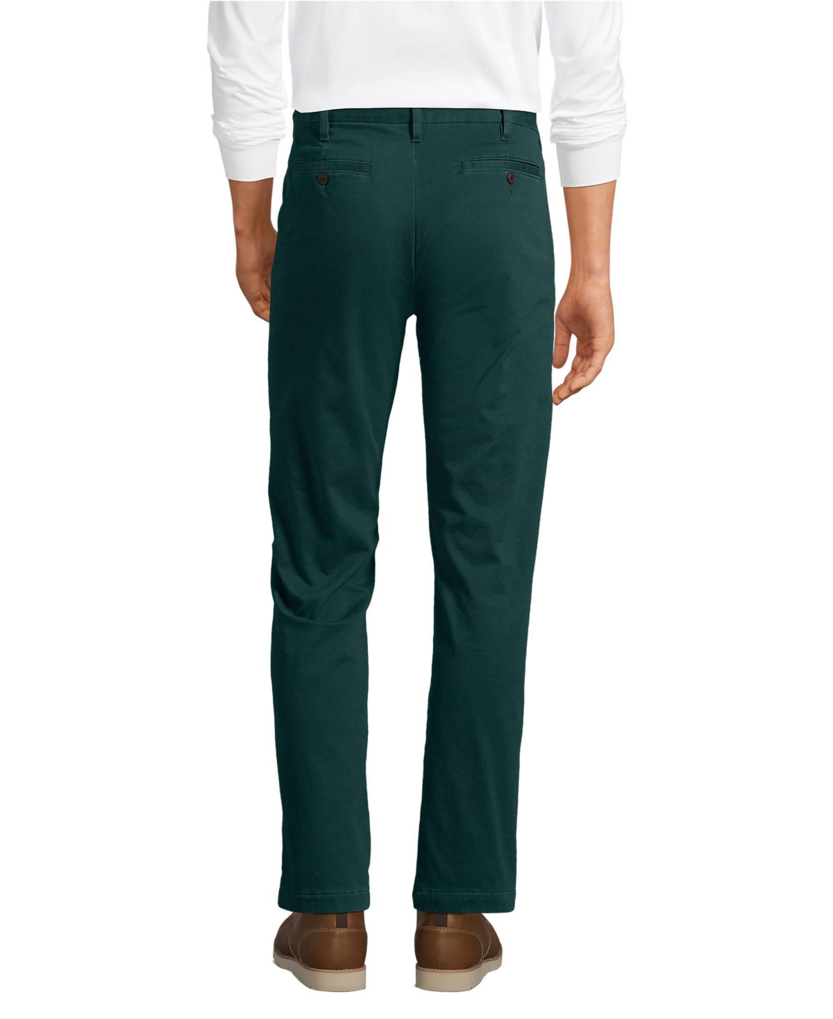 Lands' End Men's Traditional Fit Stretch Flannel Lined Knockabout Chino Pants -red heritage plaid
