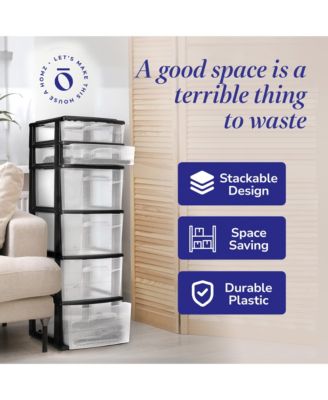 6-Drawer Plastic Bedroom & Closet Organizer Storage