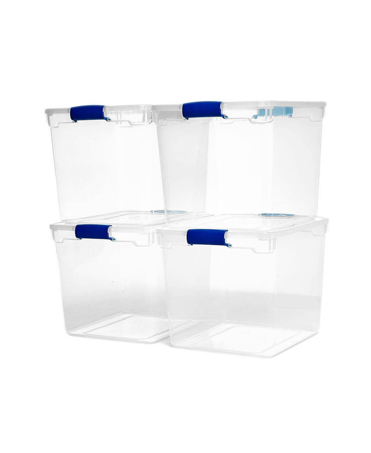 31 Qt Heavy Duty Clear Plastic Latching Stackable Storage Containers, 4 Pk - Clear