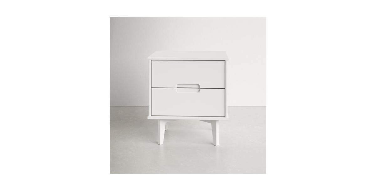 Slickblue Farmhouse 2-Drawer Nightstand for Bedroom Storage and Rustic Home Decor