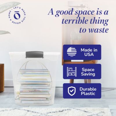 112 Quart Latching Plastic Storage Container, Extra Large, Clear (2 Pack