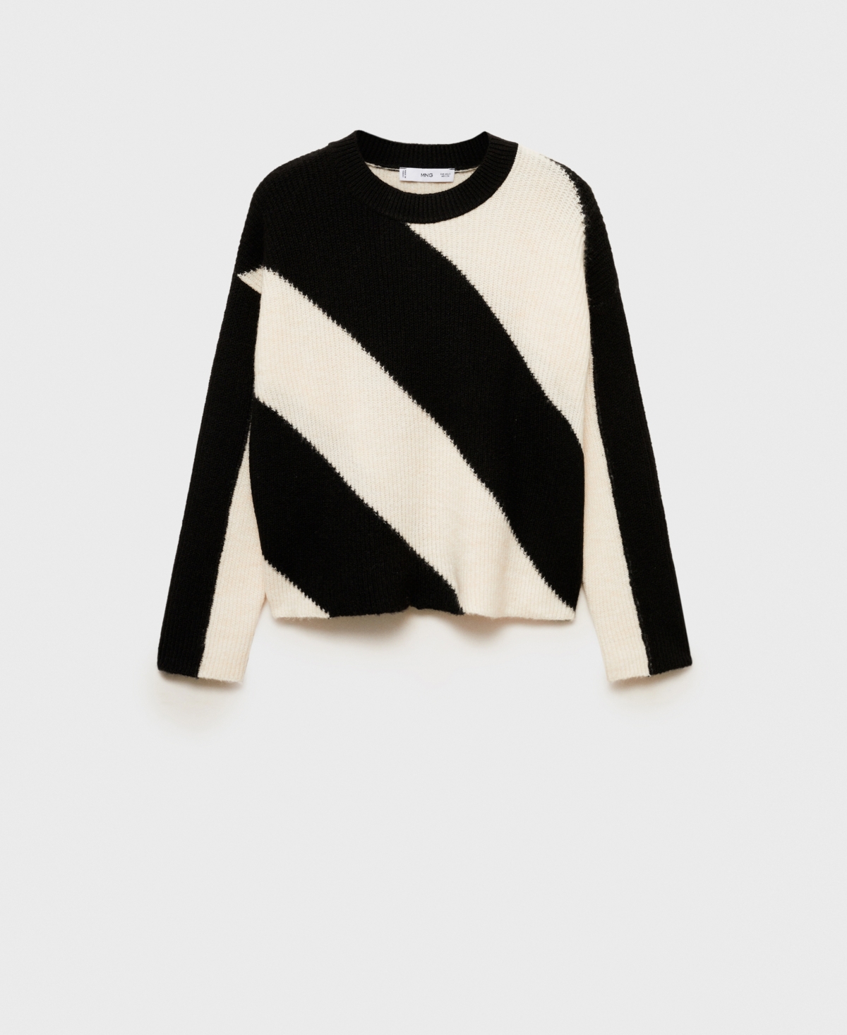 Mango Women's Striped Knit Sweater In Black