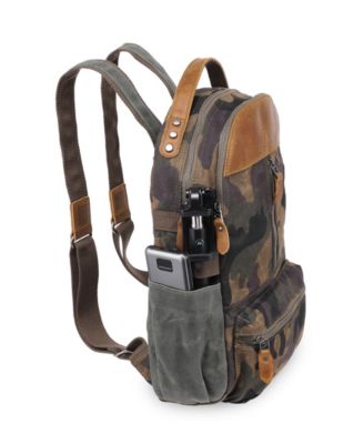 Mountain Leaf Utility Bee-Wax Canvas Backpack