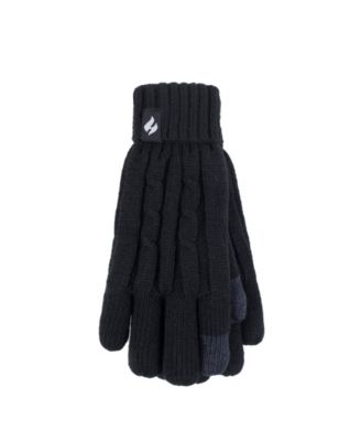 Heat Holders - Women's Ladies Cable Knit Touchscreen Gloves