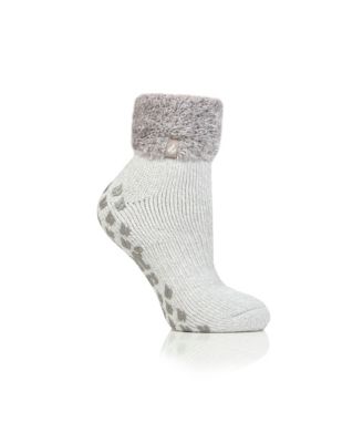 Feather Top Solid Lounge Socks