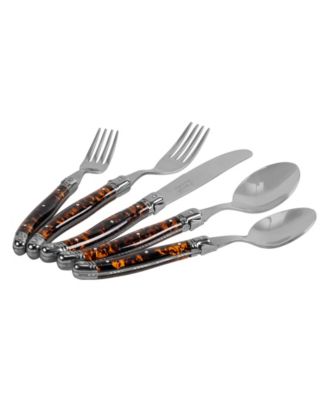 Laguiole Connoisseur 20-Piece 18/10 Flatware Set with Tortoise Handles