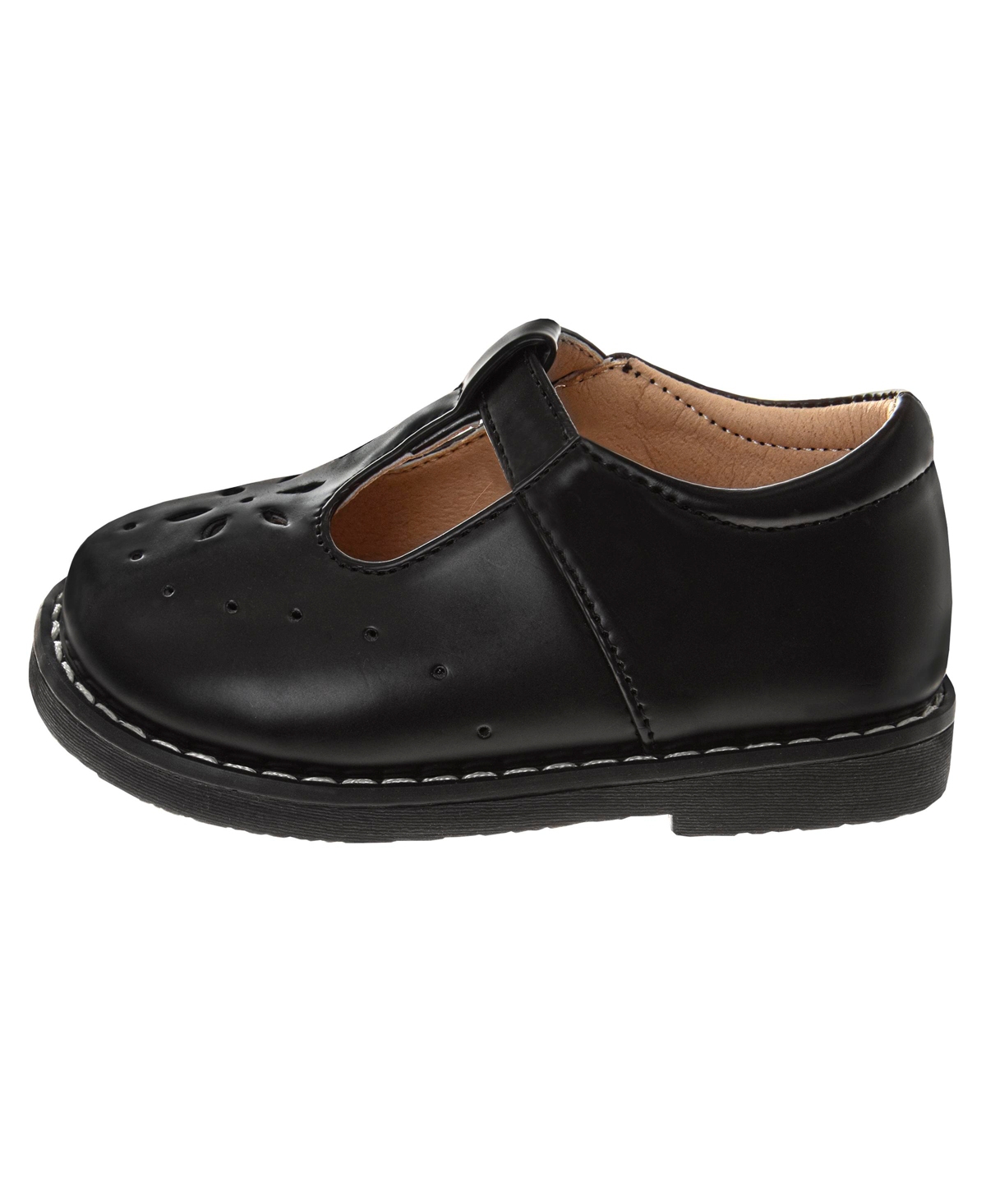Josmo Infant Slip-resistant Flat T-strap Shoes In Black