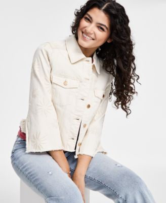 Shop Liverpool Los Angeles Womens Embroidered Floral Jacket Knit Top Jeans In South Beach