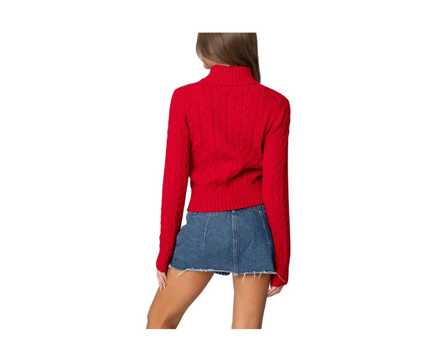 Women's Ryn Zip Up Cable Knit Cardigan